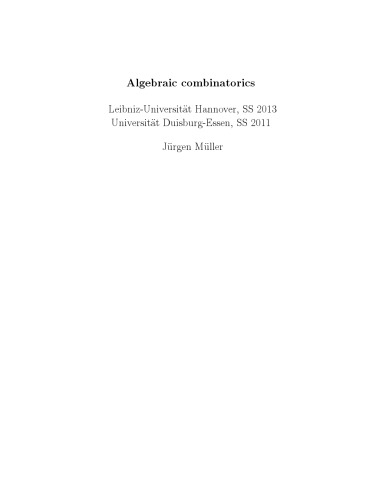 Algebraic combinatorics