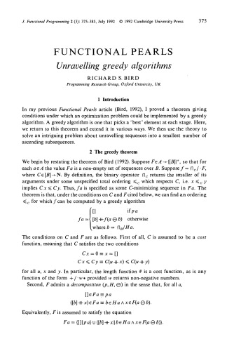 Functional pearls: A collection of advanced articles on functional programming selected from the Web, 1992-2015