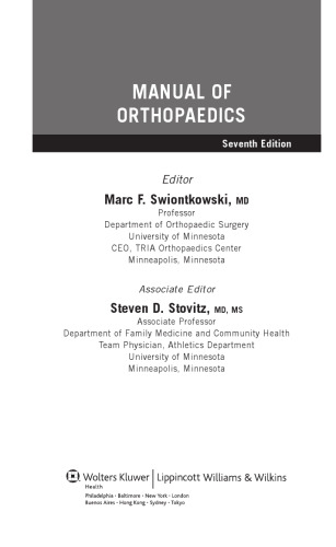 Manual of Orthopaedics, 7e