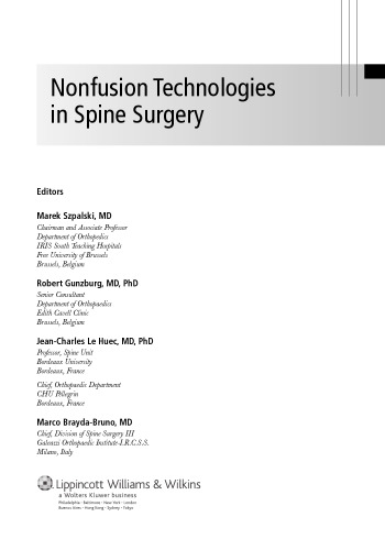 Nonfusion Technologies in Spine Surgery
