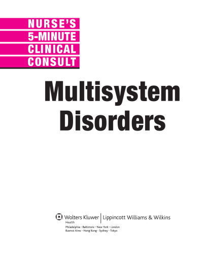 Nurse’s 5-Minute Clinical Consult: Multisystem Disorders