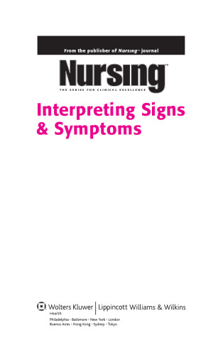 Nursing: Interpreting Signs & Symptoms (Nursing Series