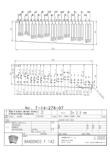 Bandoneon Reed Plan for making, building Bandoneon