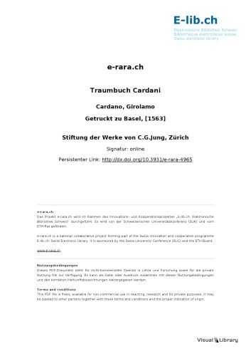 Traumbuch Cardani