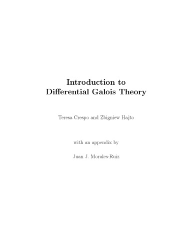 Introduction to Differential Galois Theory
