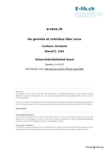 De gemmis et coloribus liber unus