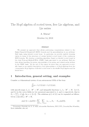 The Hopf algebra of rooted trees, free Lie algebras, and Lie series