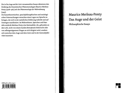 Das Auge und der Geist. Philosophische Essays