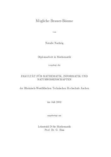 Mögliche Brauer-Bäume