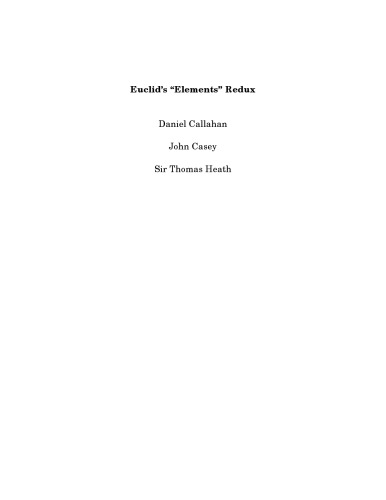 Euclid’s “Elements” Redux