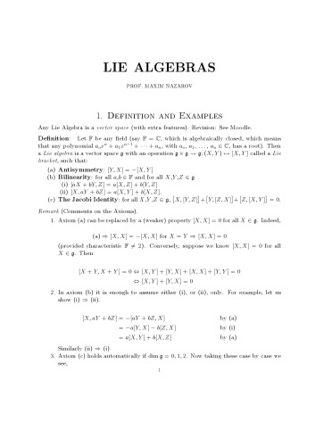 Lie algebras