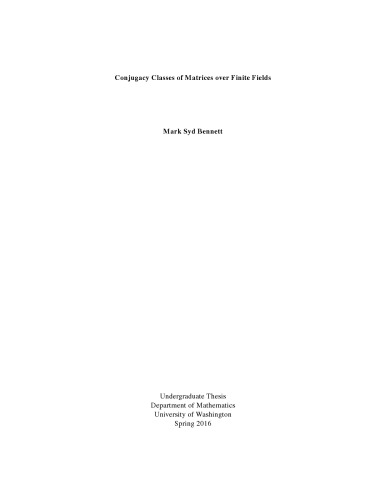 Conjugacy Classes of Matrices over Finite Fields