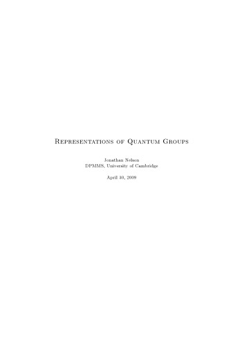 Representations of Quantum Groups