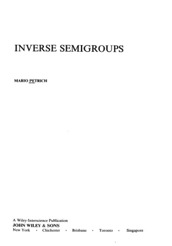 Inverse Semigroups