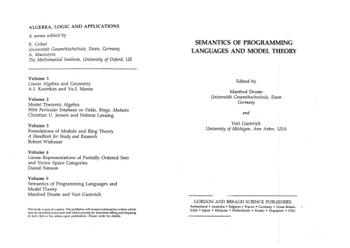 Semantics of Programming Languages and Model Theory