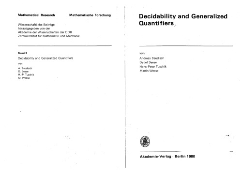 Decidability and Generalized Quantifiers