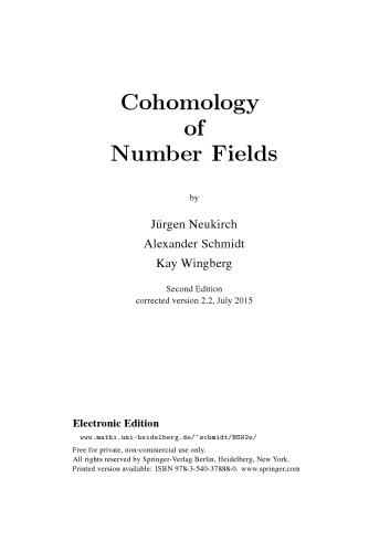 Cohomology of Number Fields