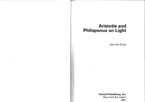 Aristotle and Philoponus on Light
