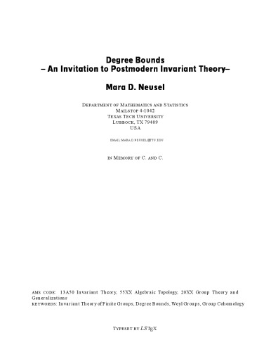 Degree Bounds -- An Invitation to Postmodern Invariant Theory --