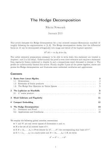 The Hodge Decomposition