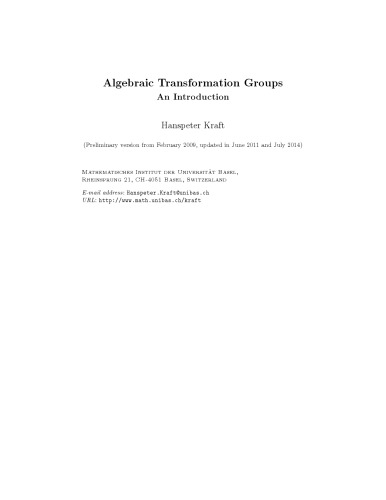 Algebraic Transformation Groups: An Introduction