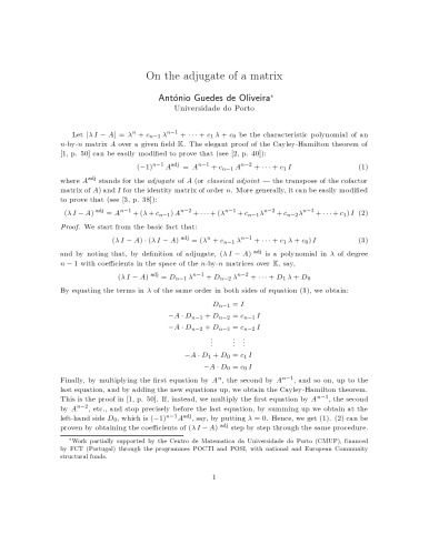 On the adjugate of a matrix