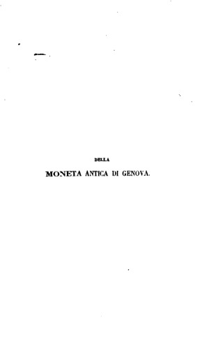 Della moneta antica di Genova