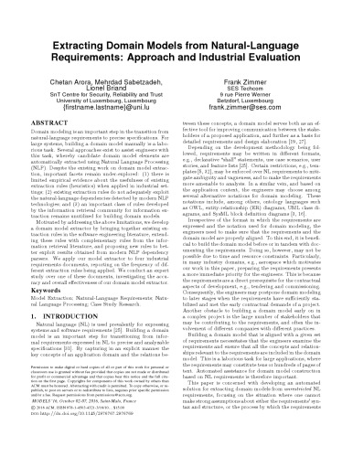 Extracting Domain Models from Natural-Language Requirements: Approach and Industrial Evaluation