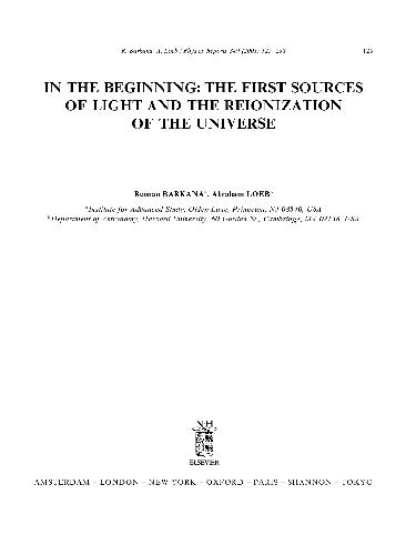 The first sources of light and the reionization of the universe