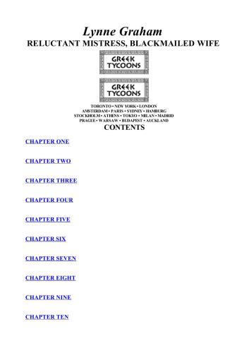 Reluctant Mistress, Blackmailed wife