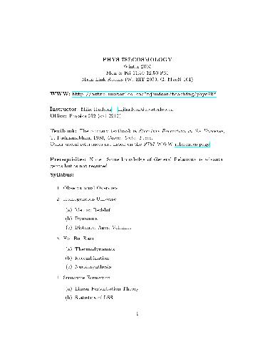 Cosmology lecture notes