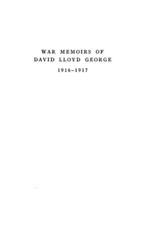 War memoirs of David Lloyd George 1914-1915