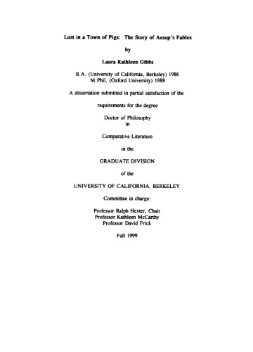 Lost in a town of pigs : the story of Aesop’s fables