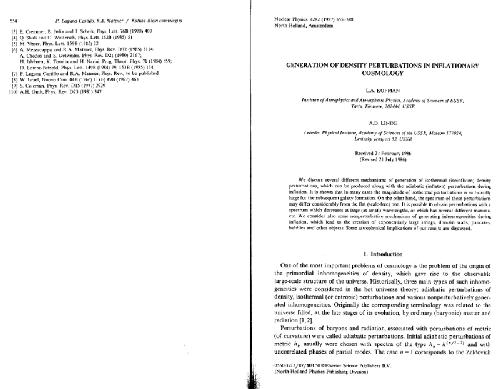 Generation of density perturbations in inflationary cosmology