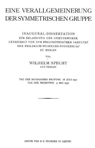 Eine Verallgemeinerung der Symmetrischen Gruppe