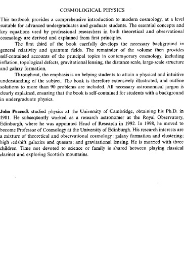 Cosmological physics