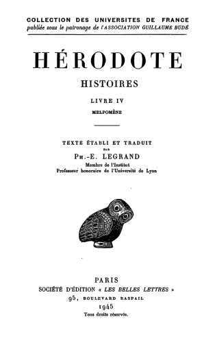 Hérodote: Histoires. Livre IV : Melpomène