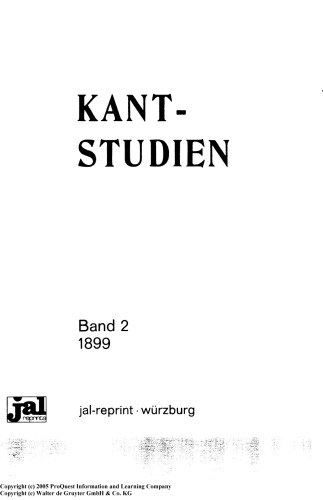 Kant-Studien Philosophische Zeitschrift der Kant-Gesellschaft