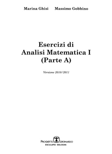 Esercizi di analisi matematica I : parte A