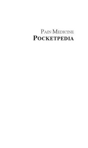 Pain Medicine Pocketpedia
