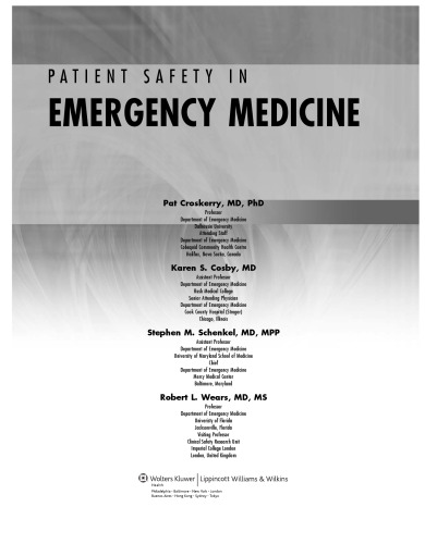 Patient Safety in Emergency Medicine