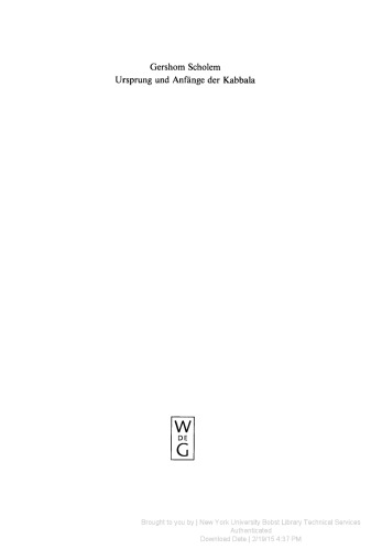 Ursprung und Anfänge der Kabbala