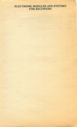 Electronic Modules and Systems for Beginners