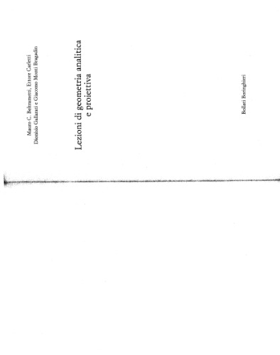 Lezioni di geometria analitica e proiettiva