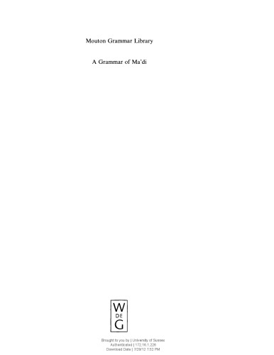 A Grammar of Ma’di