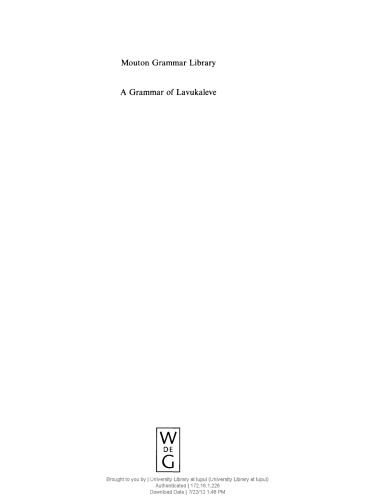 A Grammar of Lavukaleve