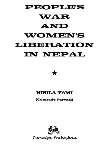 People’s War and Women’s Liberation in Nepal