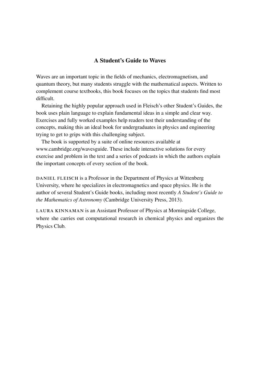 A Student’s Guide to Waves