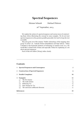 Spectral Sequences