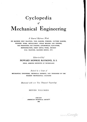 Cyclopedia of Mechanical Engineering